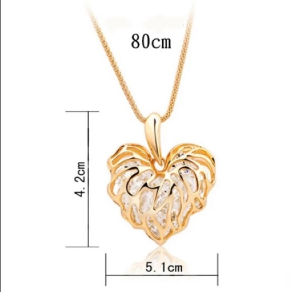 💙💎💲FIRM➕BUNDLE➕4 DISCOUNT!💛LEAF HEART CAGED CZ - Picture 4 of 8